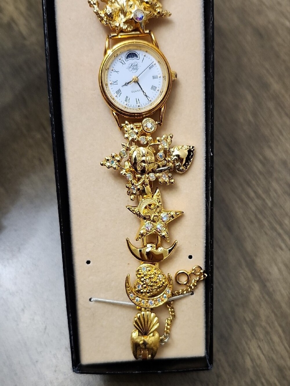 Kirks Folly Gold-tone Ocean & Celestial Charm Bracelet Watch - Picture 3 of 6